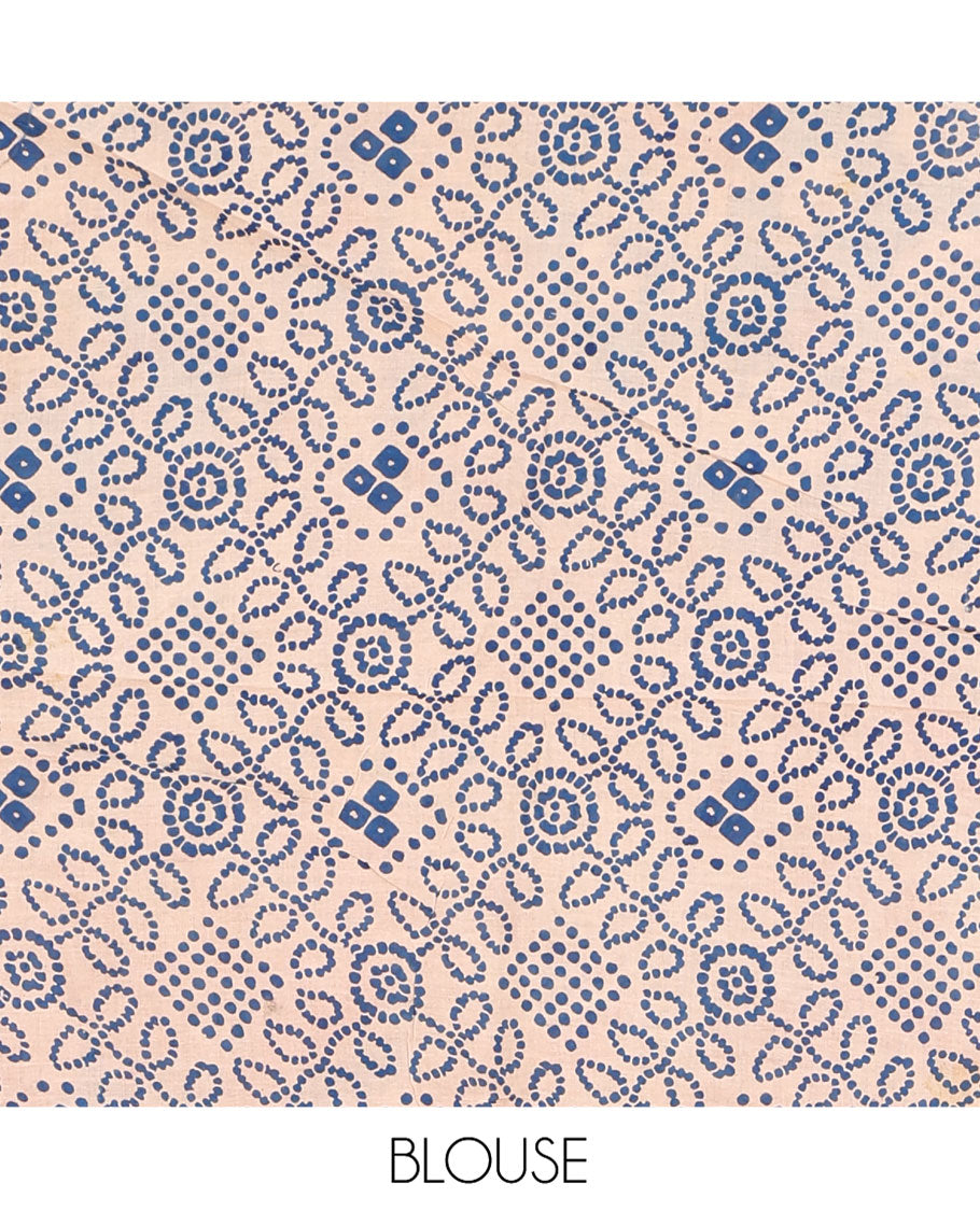 Brown Machine-Printed Kalamkari Cotton Saree, Decked Up with Floral Motifs on Its Body, Complemented by a Contrast Village-Theme Printed Border, Pallu of Peacock Motifs Print, and Paired with a Printed Blouse