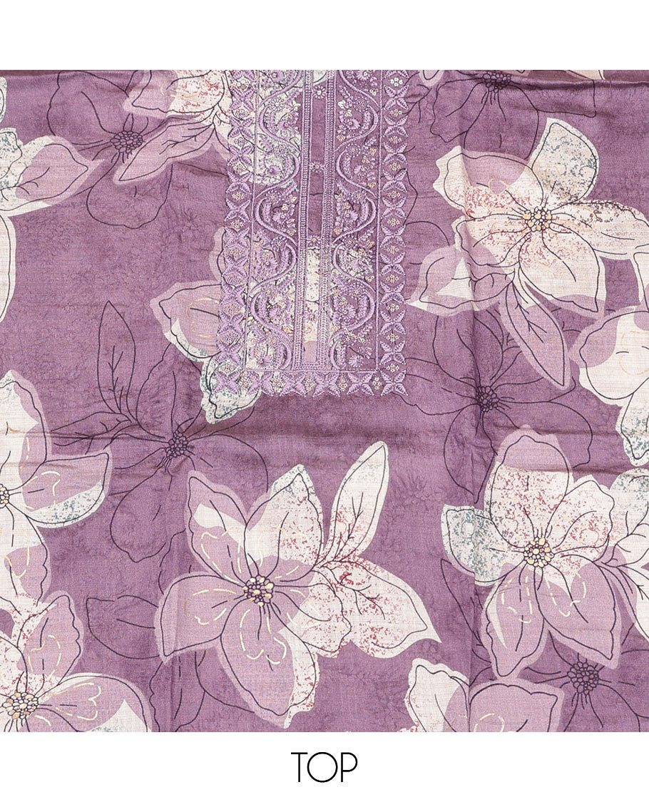 Violet Rayon Material Chudidar Set