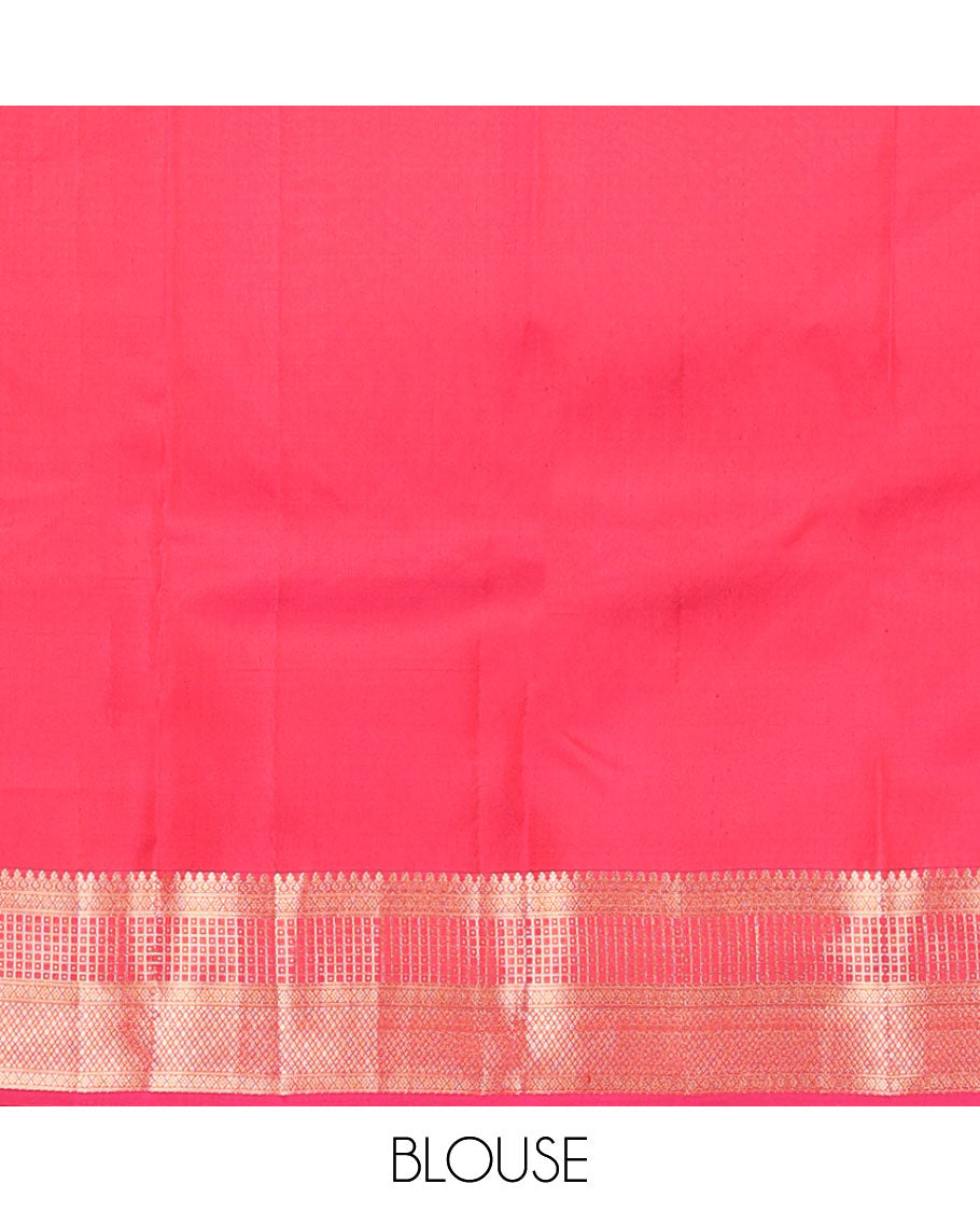 Beige buttas vasundhara elite silk saree with self traditional zari design border & argyle design pallu