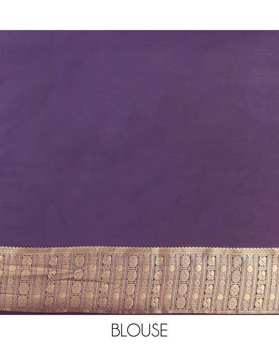 Grey Peacock Chakra Butta Budget Silk Saree