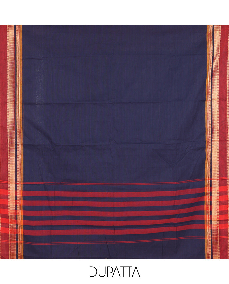 Royal Blue Mercerised Cotton Material Chudidar Set