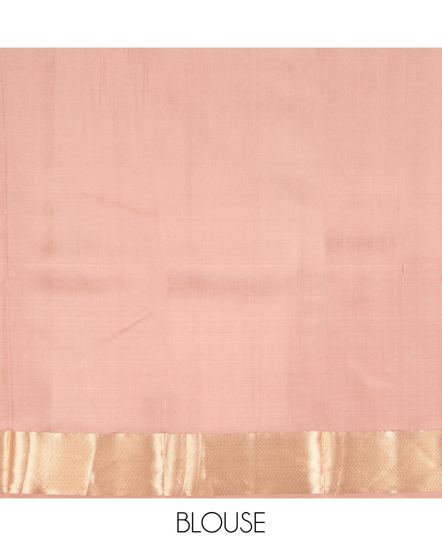 Pale Brown Plain Kanchipuram Silk Saree