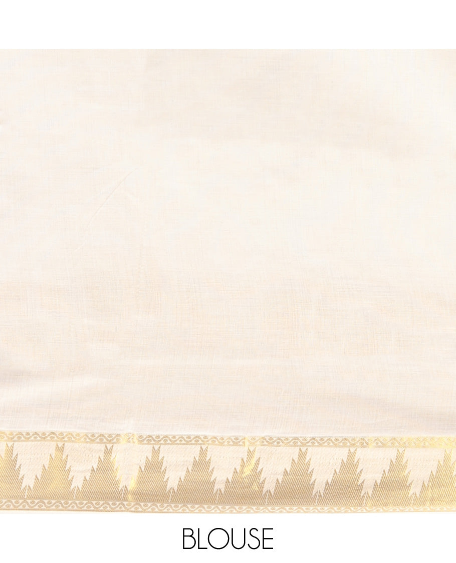 Cream Kerala Cotton Saree