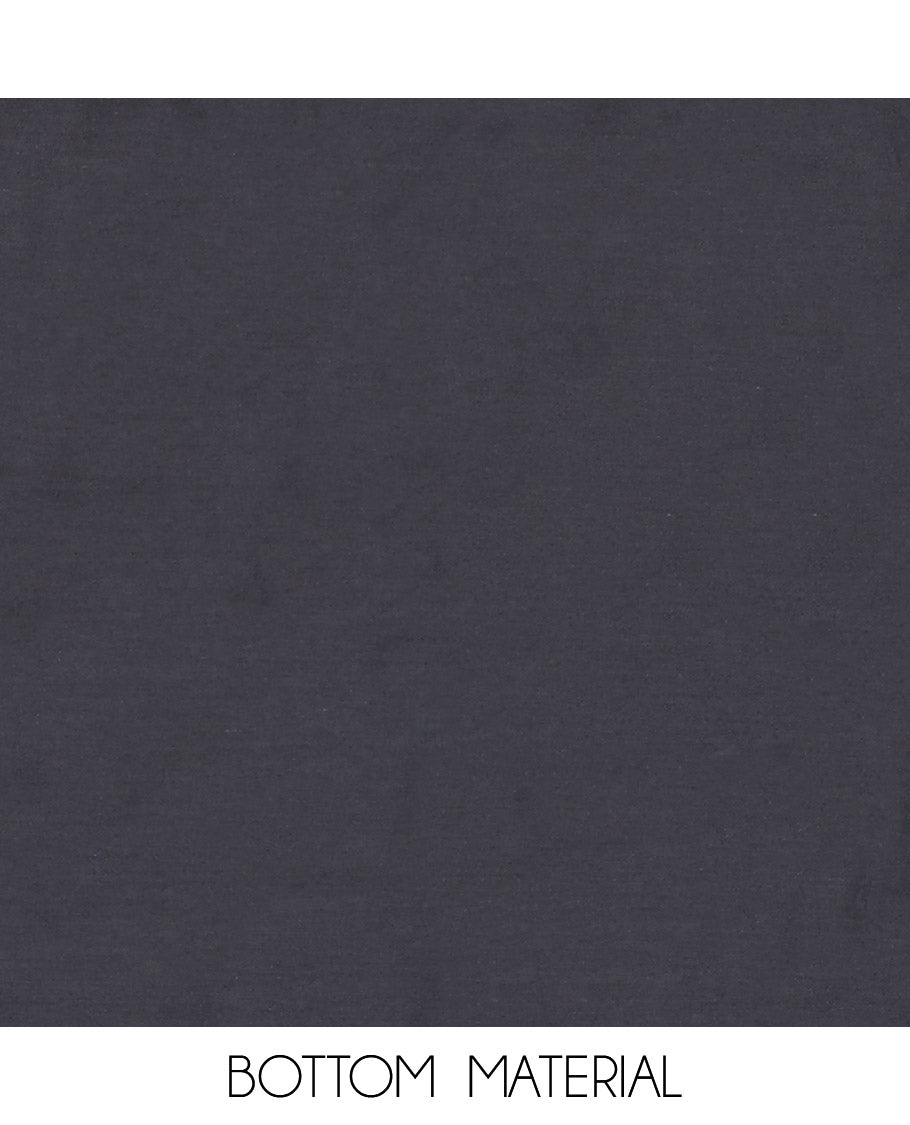 Black Cotton Material Churidar Set, Woven with Buttas Top, Plain Bottom, and Temple Dupatta
