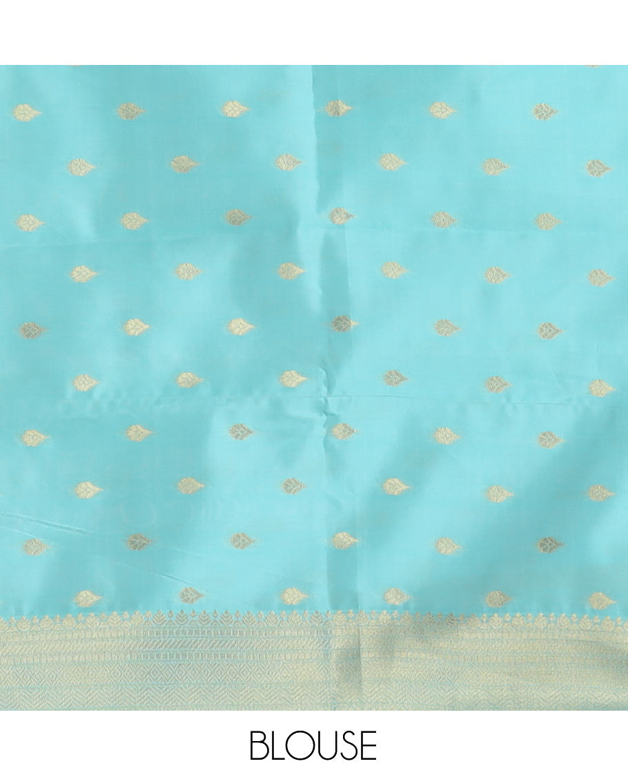 Sky Blue Jacquard Litchi Saree