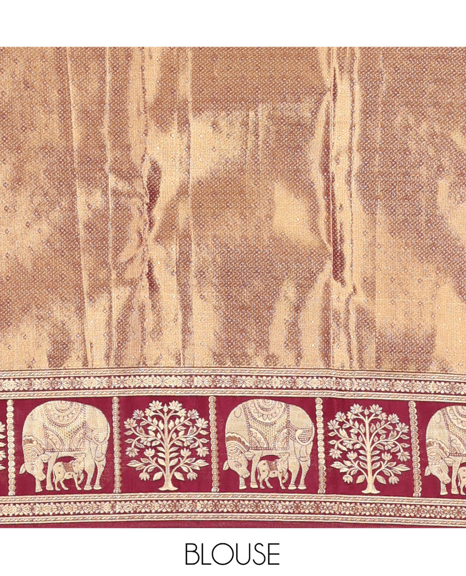 Red-Gold Kanchipuram Tissue Silk Saree