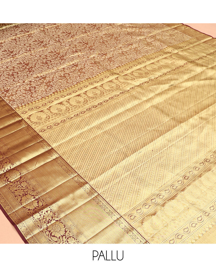 Brown Kanchipuram Tissue Silk Saree