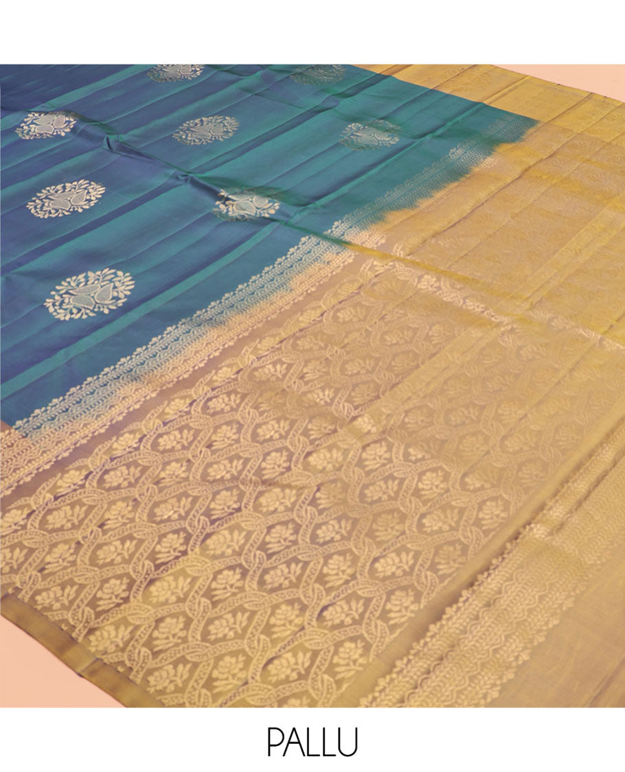 Green Floral Butta Mayuri Lite Silk Mix Saree