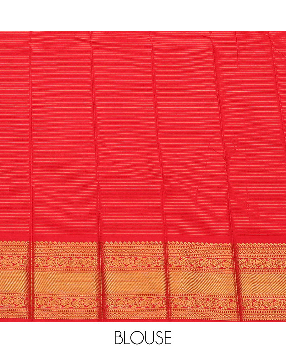 Violet Budget Silk Saree, Elevated with Zari Buttas and Checks, Complemented by a Contrast Traditional Zari Border, Grand Pallu, and Contrast Blouse