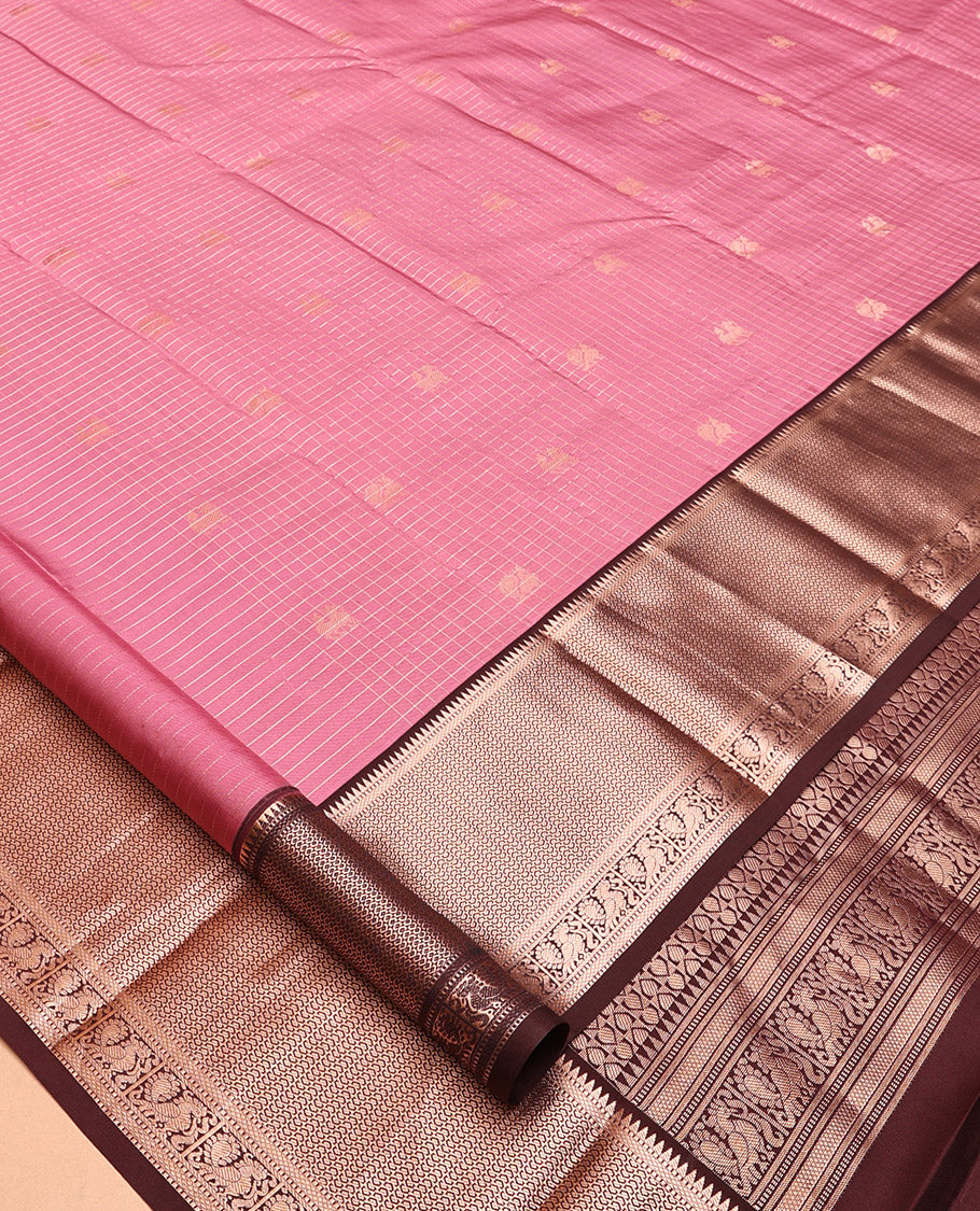 Onion Pink and Brown Vasundhara Silk Saree