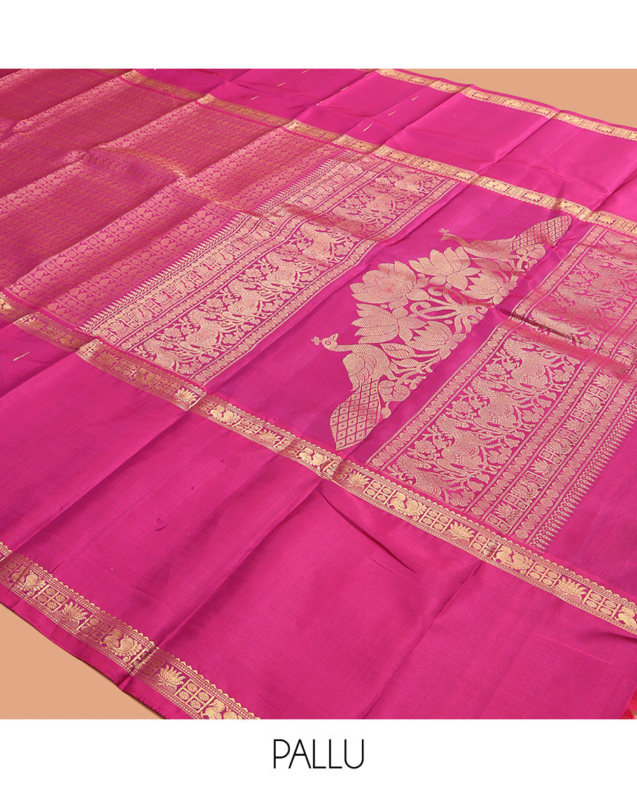 Pink Kanchipuram Chettinad Saree