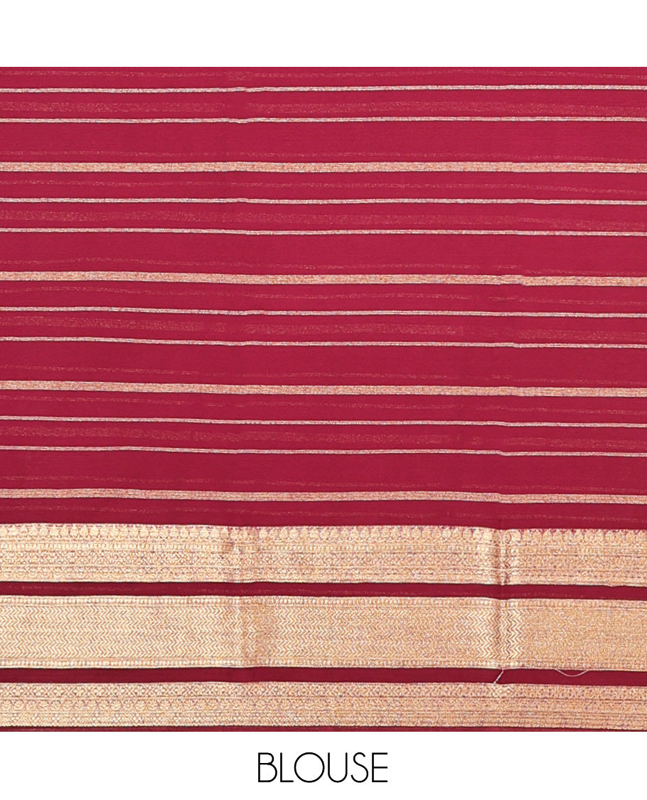 Maroon Semi Mysore Silk Saree