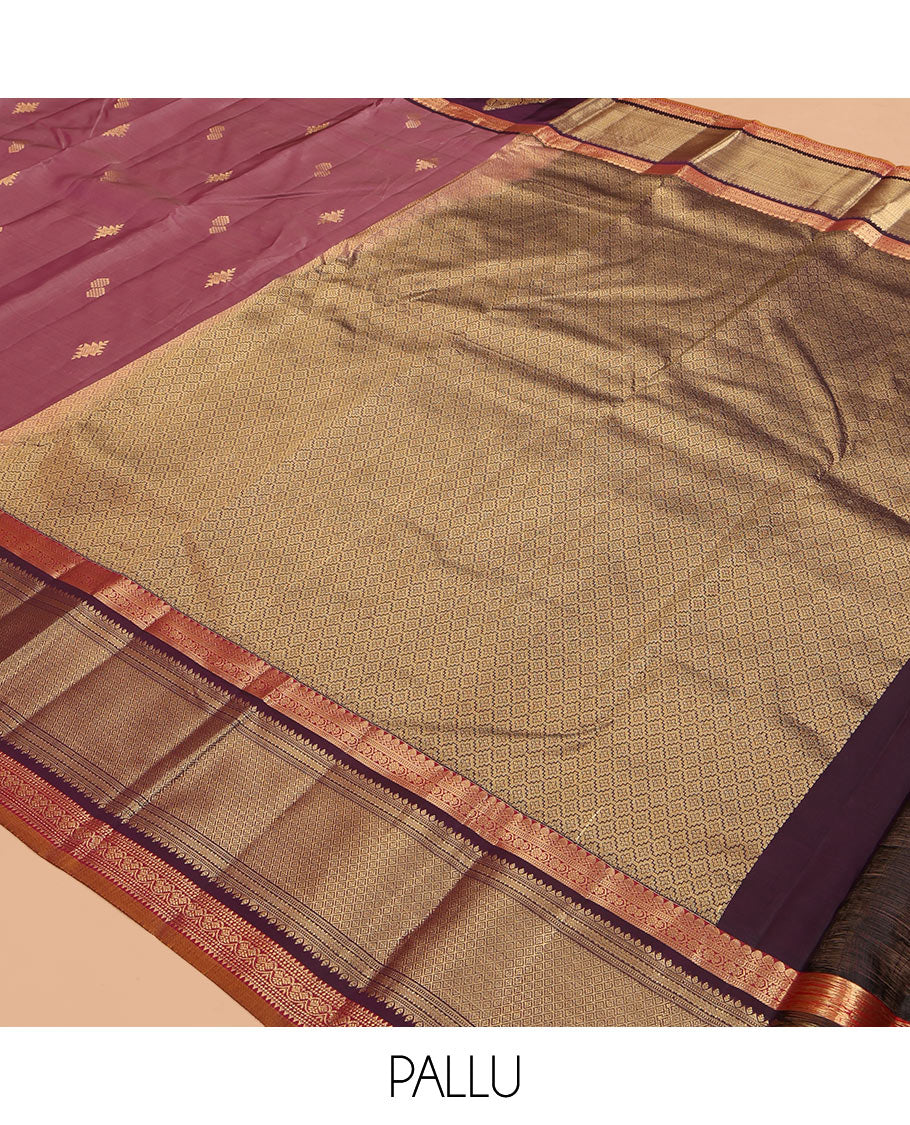 Pink Vasundhara Lite Silk Mix Saree, Elevated with Zari Buttas, a Contrast Traditional Zari Border, Jaal Pallu, and Contrast Blouse
