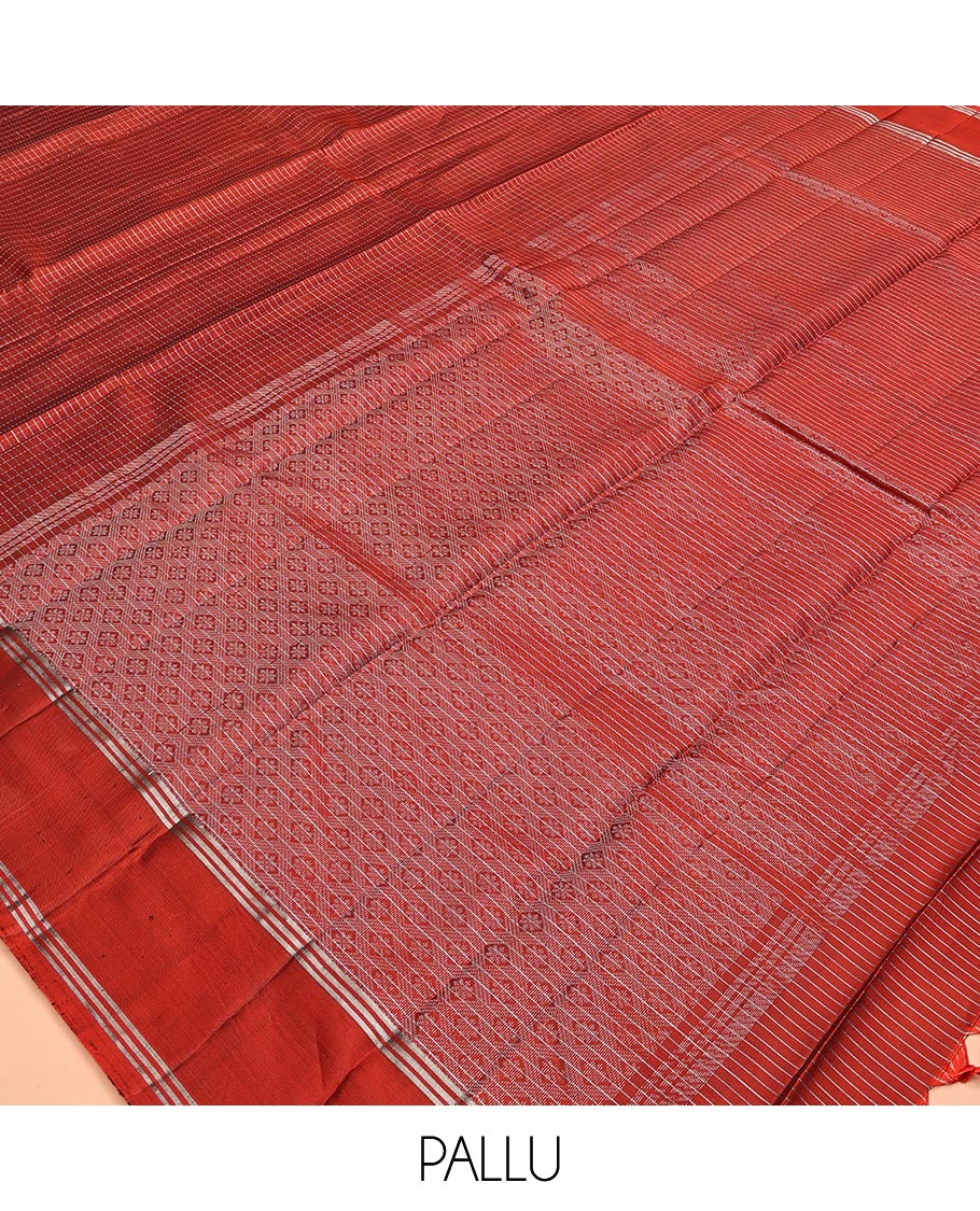 Red Mayuri Lite Silk Mix Saree