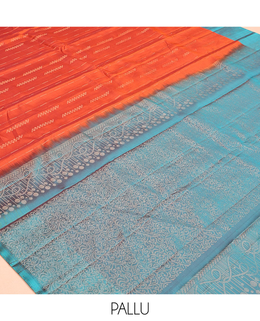Orange Butta Mayuri Lite Silk Mix Saree