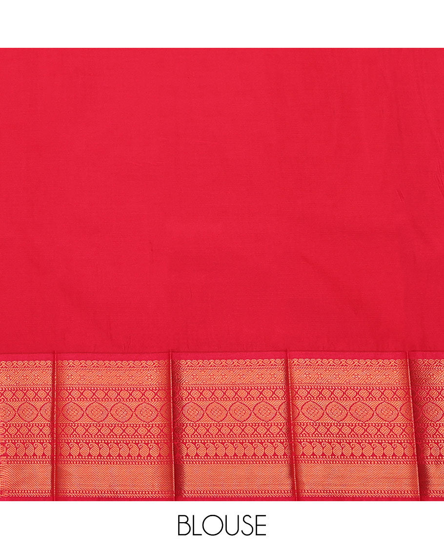 Black Budget Silk Saree, Spotlighted with Zari Stripes and Zari Buttas All Over Its Body, Complemented by a Contrast Traditional Zari Border, Grand Jaal Pallu, and Paired with a Contrast Blouse