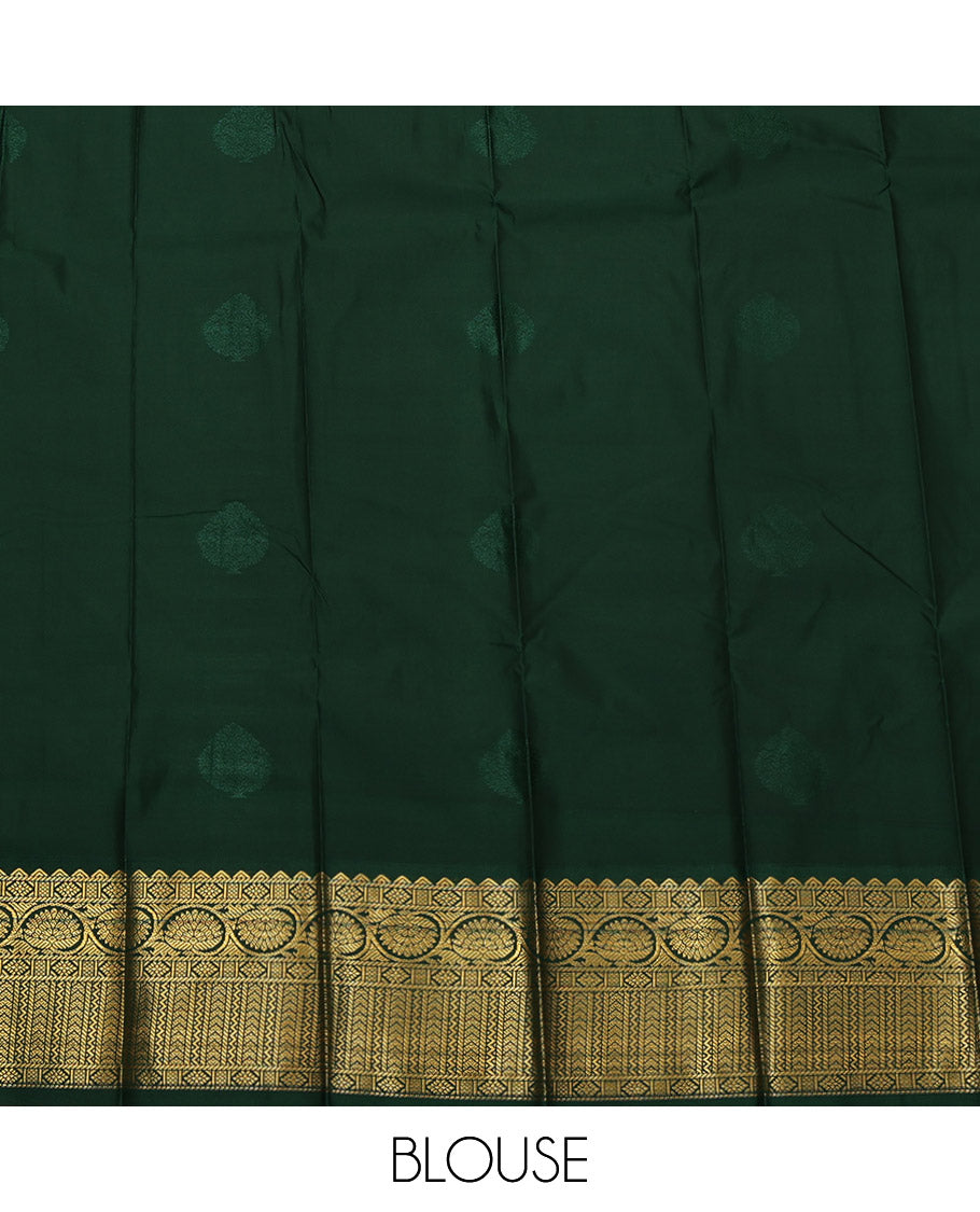 Orange Budget Silk Saree, Delicately Woven with Zari Buttas, Complemented by Contrast Traditional Zari Border, Grand Pallu, and a Contrast Blouse