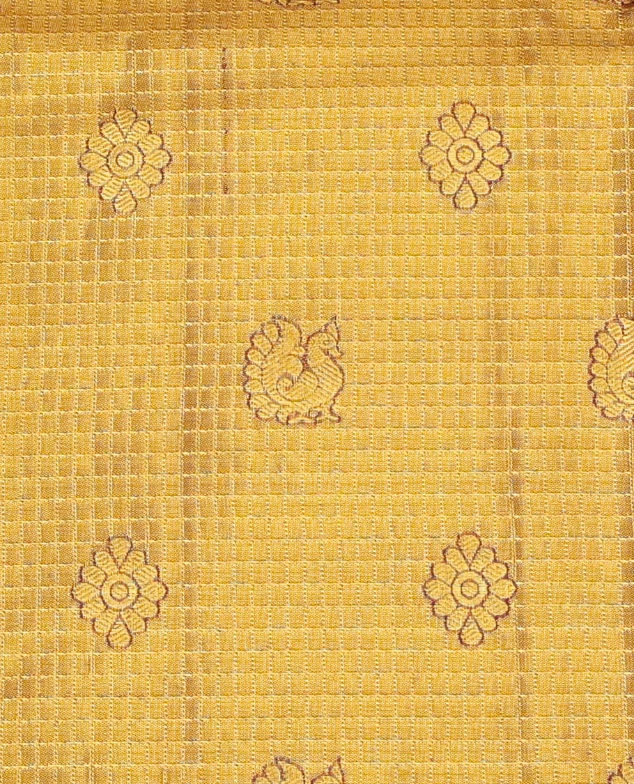 Mustard Pure Silk Navarathna Pavadai Material Set