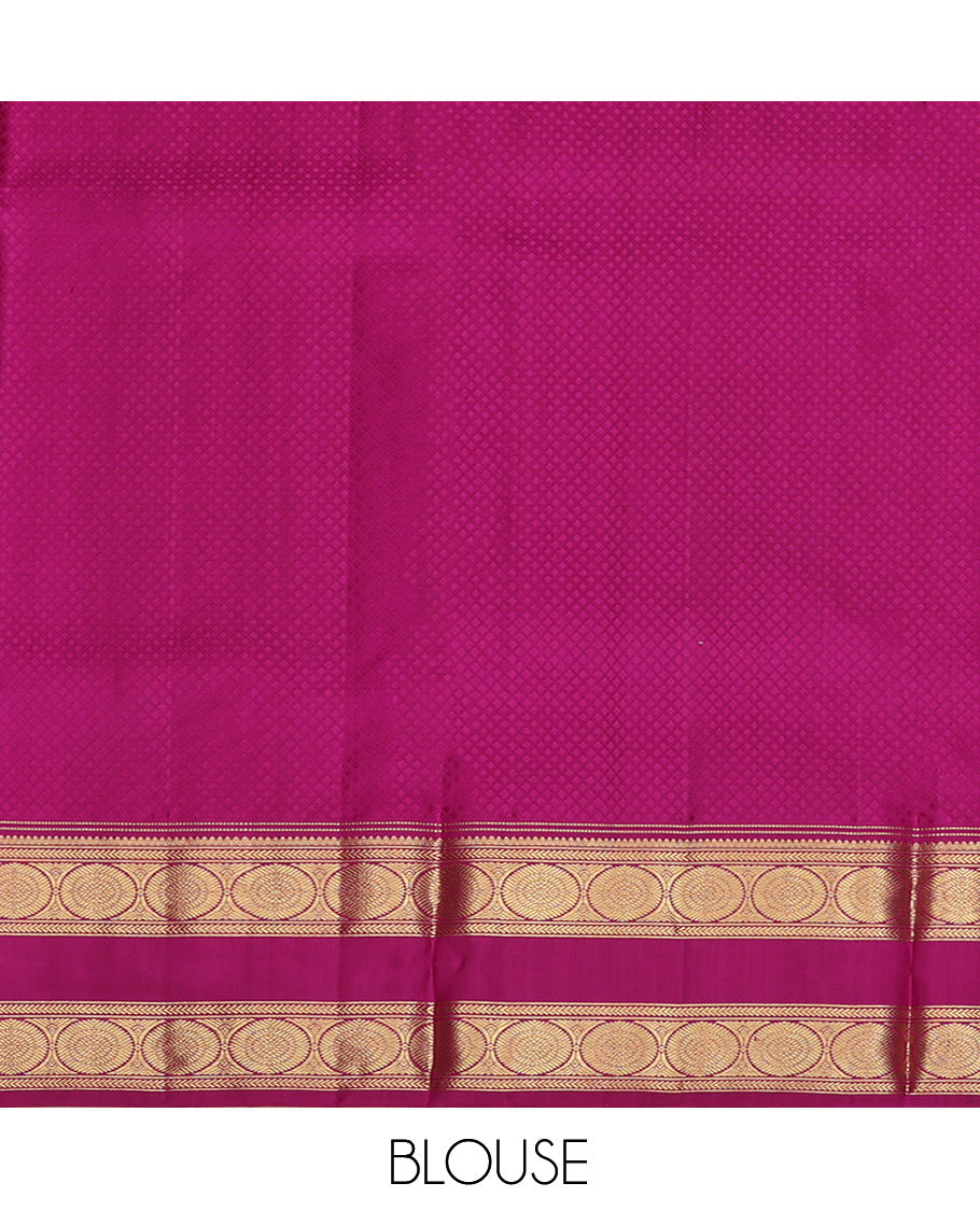 Blue Pure-Silk Half-Saree