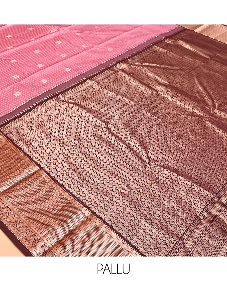 Onion Pink and Brown Vasundhara Silk Saree