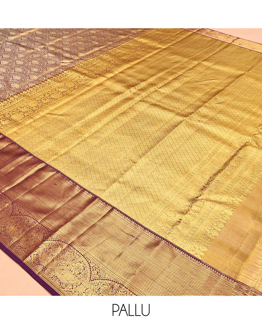 Violet Kanchipuram Tissue Silk Saree