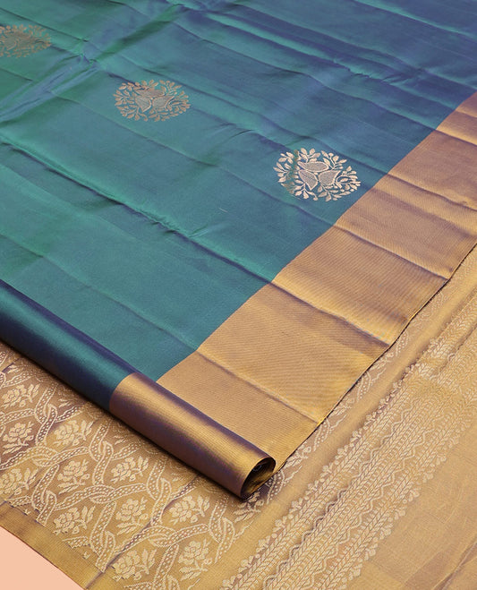 Green Floral Butta Mayuri Lite Silk Mix Saree