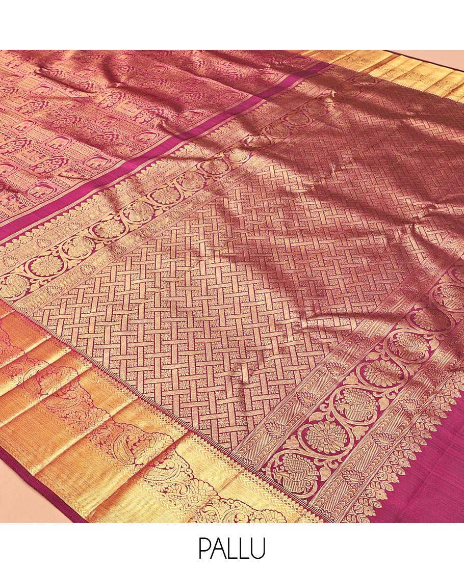 Magenta Kanchipuram Wedding Silk Saree