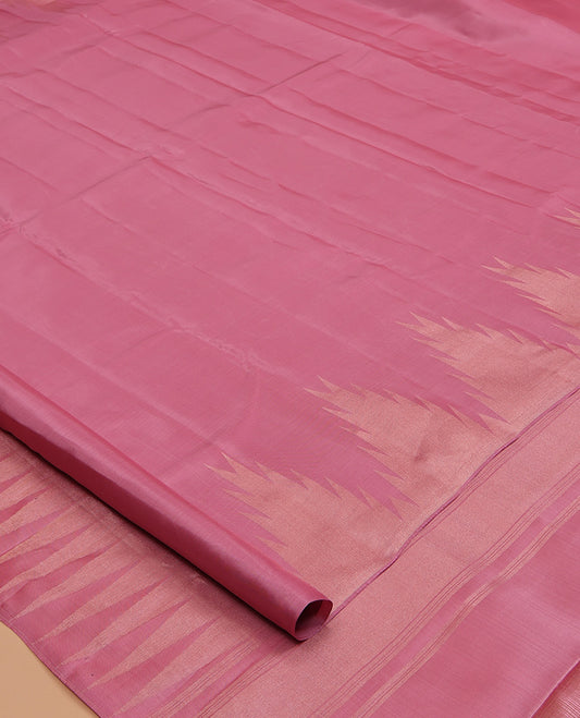 Pink Vasundhara Lite Silk Mix Saree, a Thazampoo Rekku Border, Jaal Pallu, a Matching Blouse