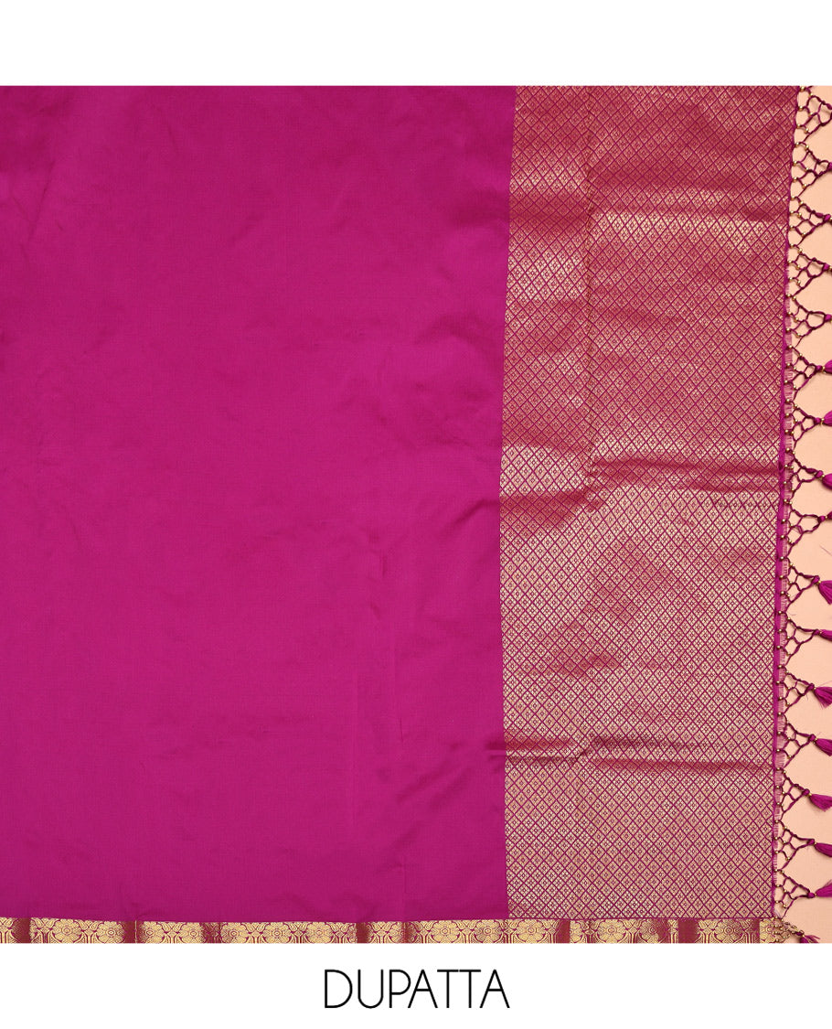 Green Art Silk Half-Saree