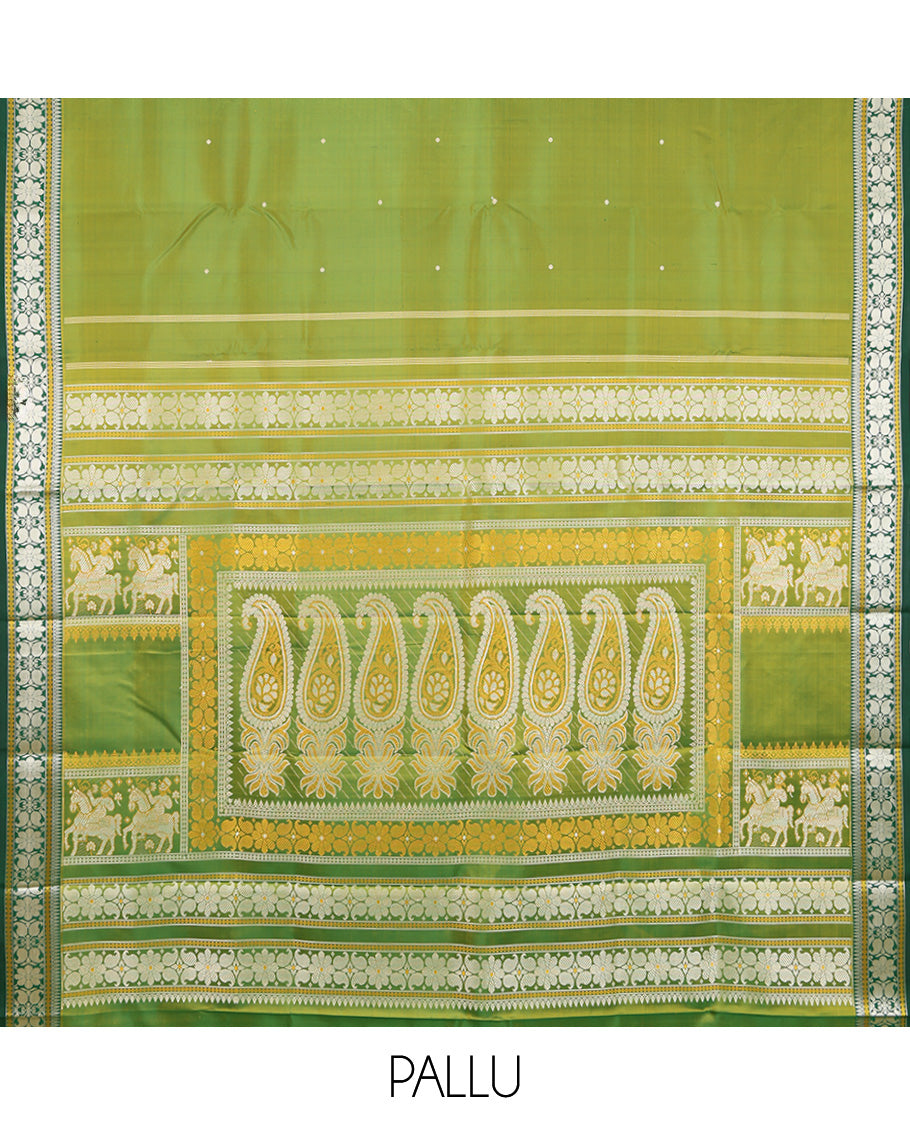Green Kanchipuram Chettinad Saree