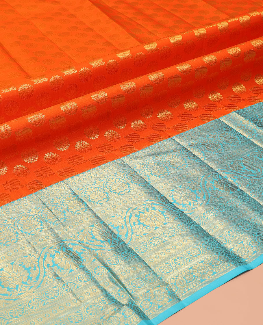 Orange Pure Silk Half-Saree