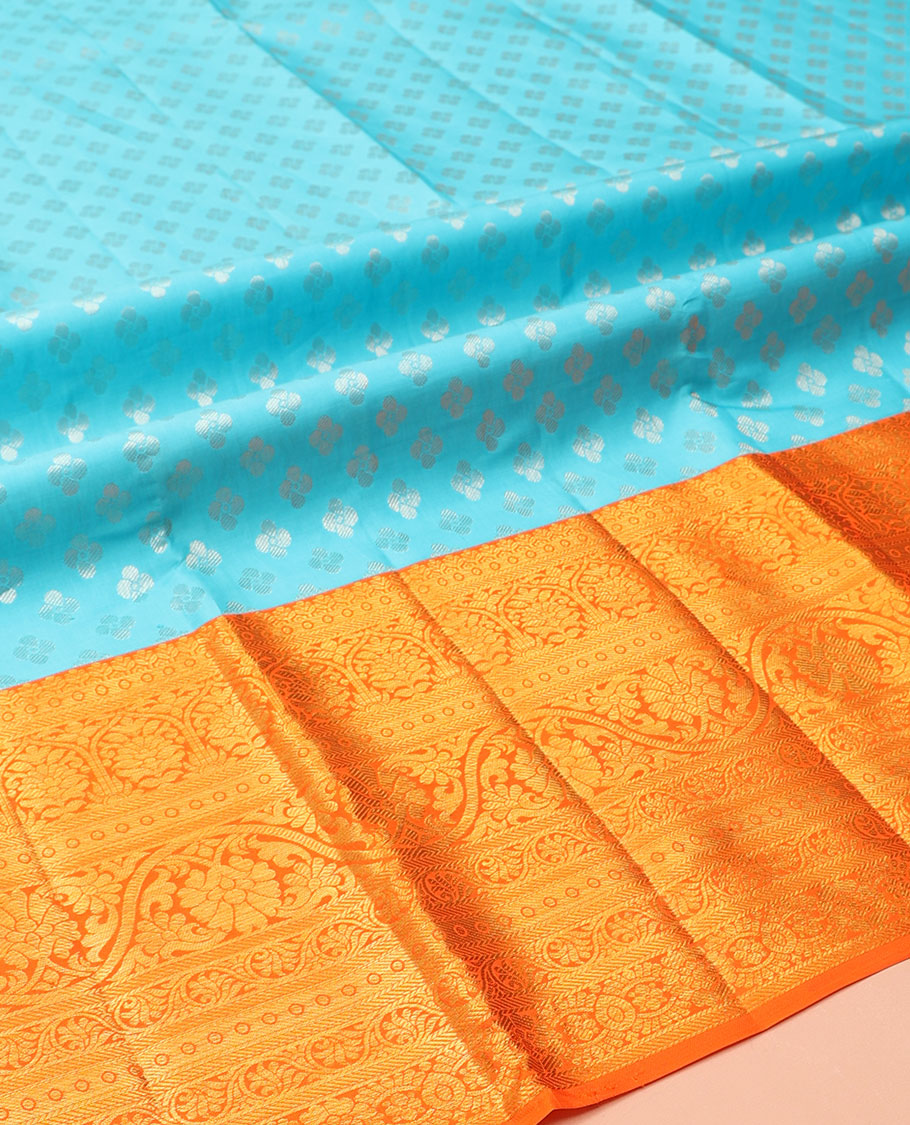 Light Blue Pure-Silk Half-Saree
