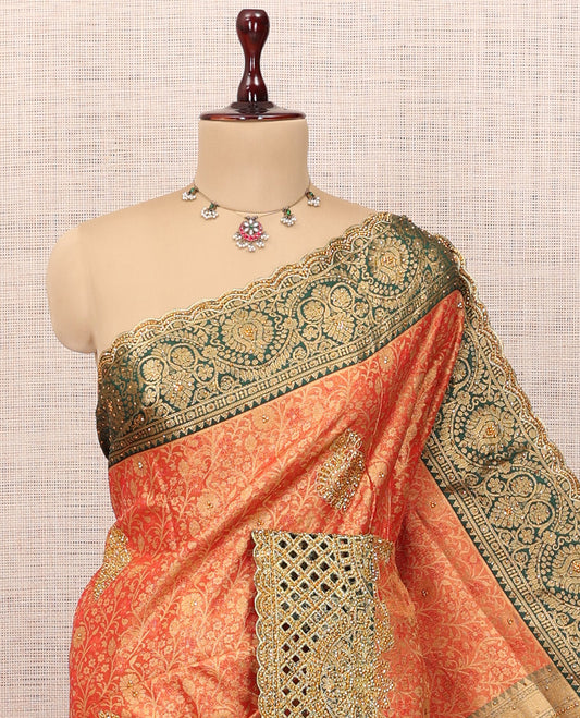 Light Orange Mysore Silk Saree