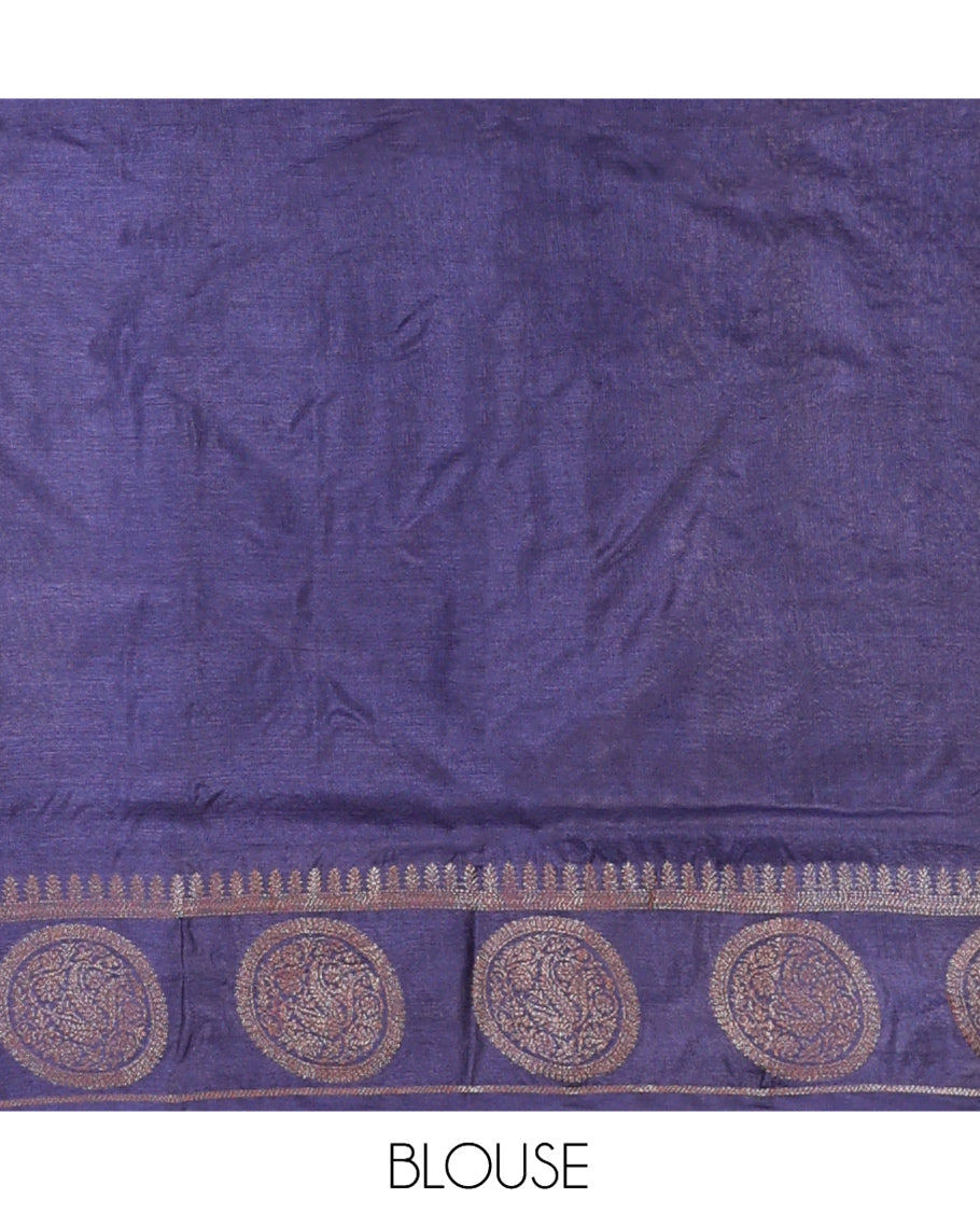 Blue Tussar Silk Saree