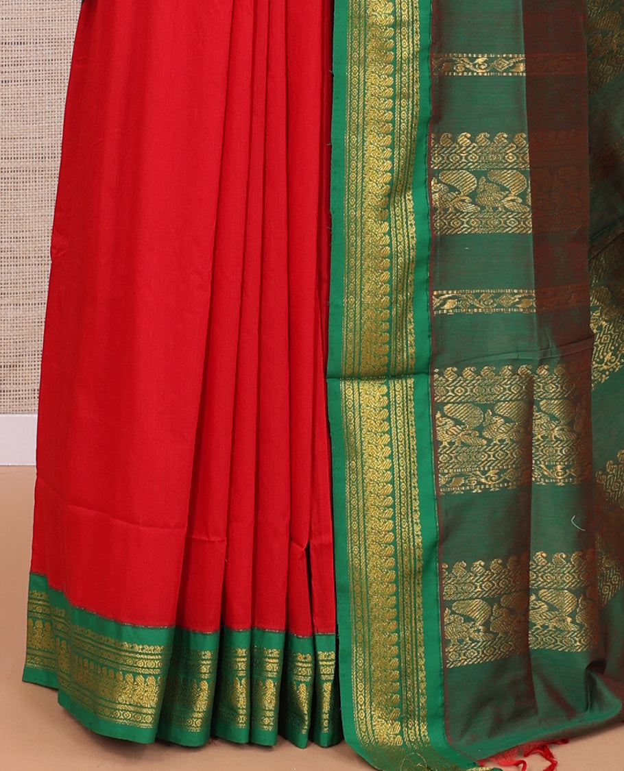 Red Kalyani Cotton Saree