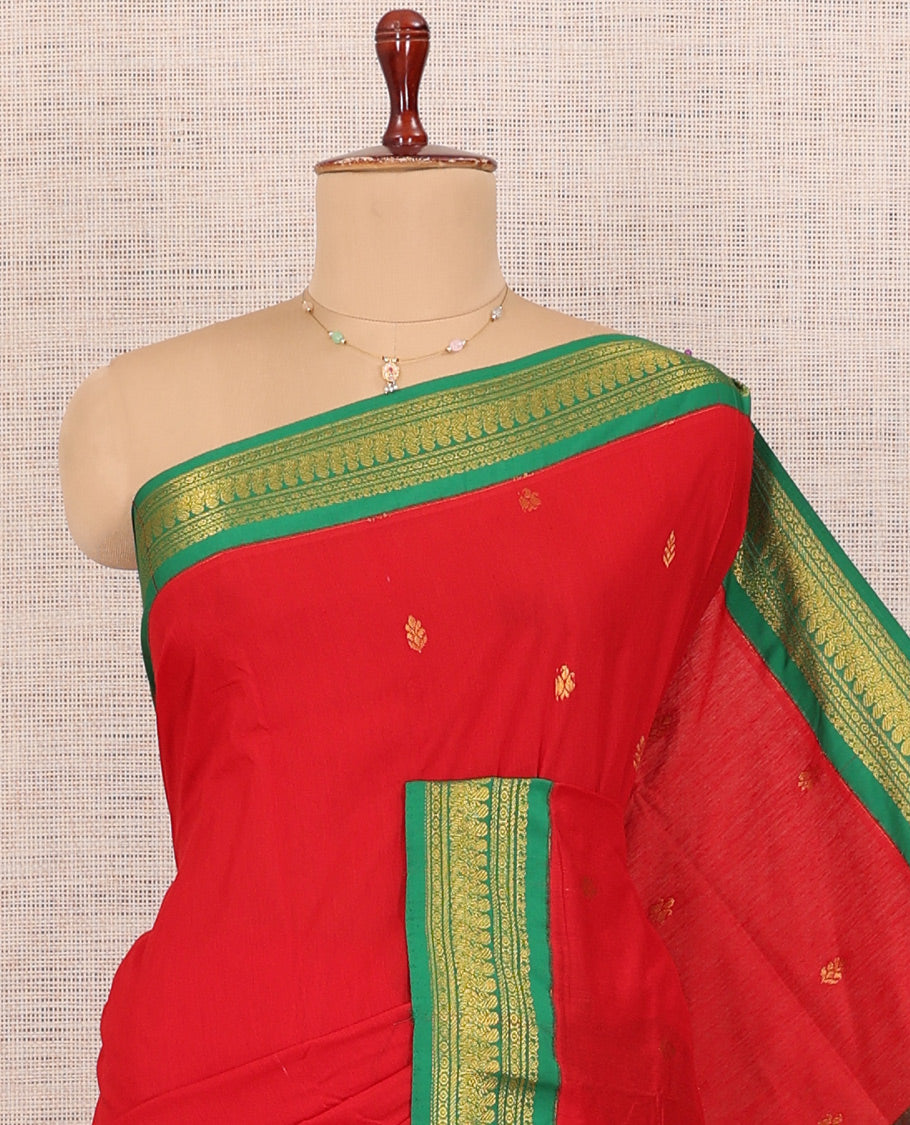 Red Kalyani Cotton Saree