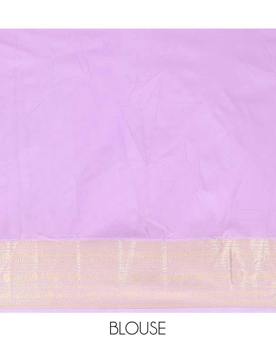 Green-Lavender Budget Silk Saree