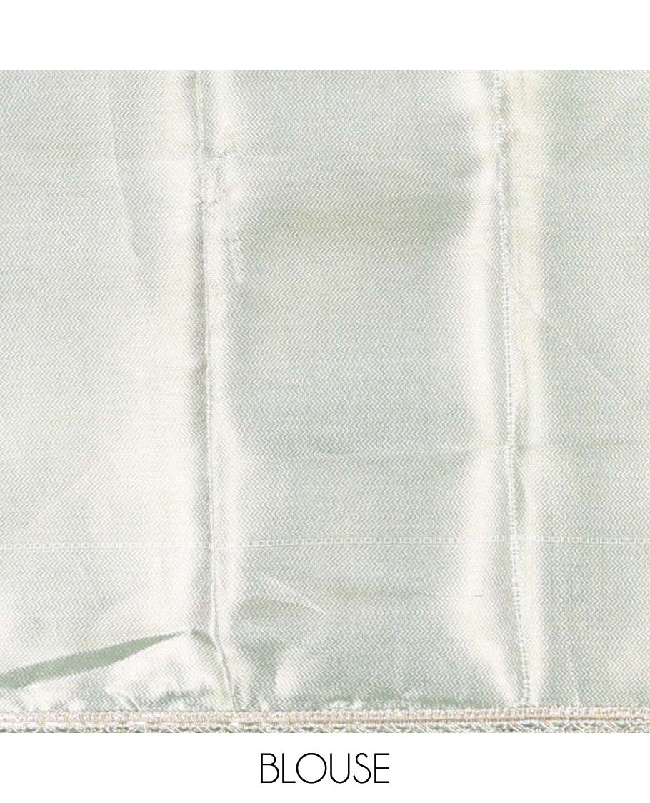 Mint green geometric design with self zari design border & intricate design pallu