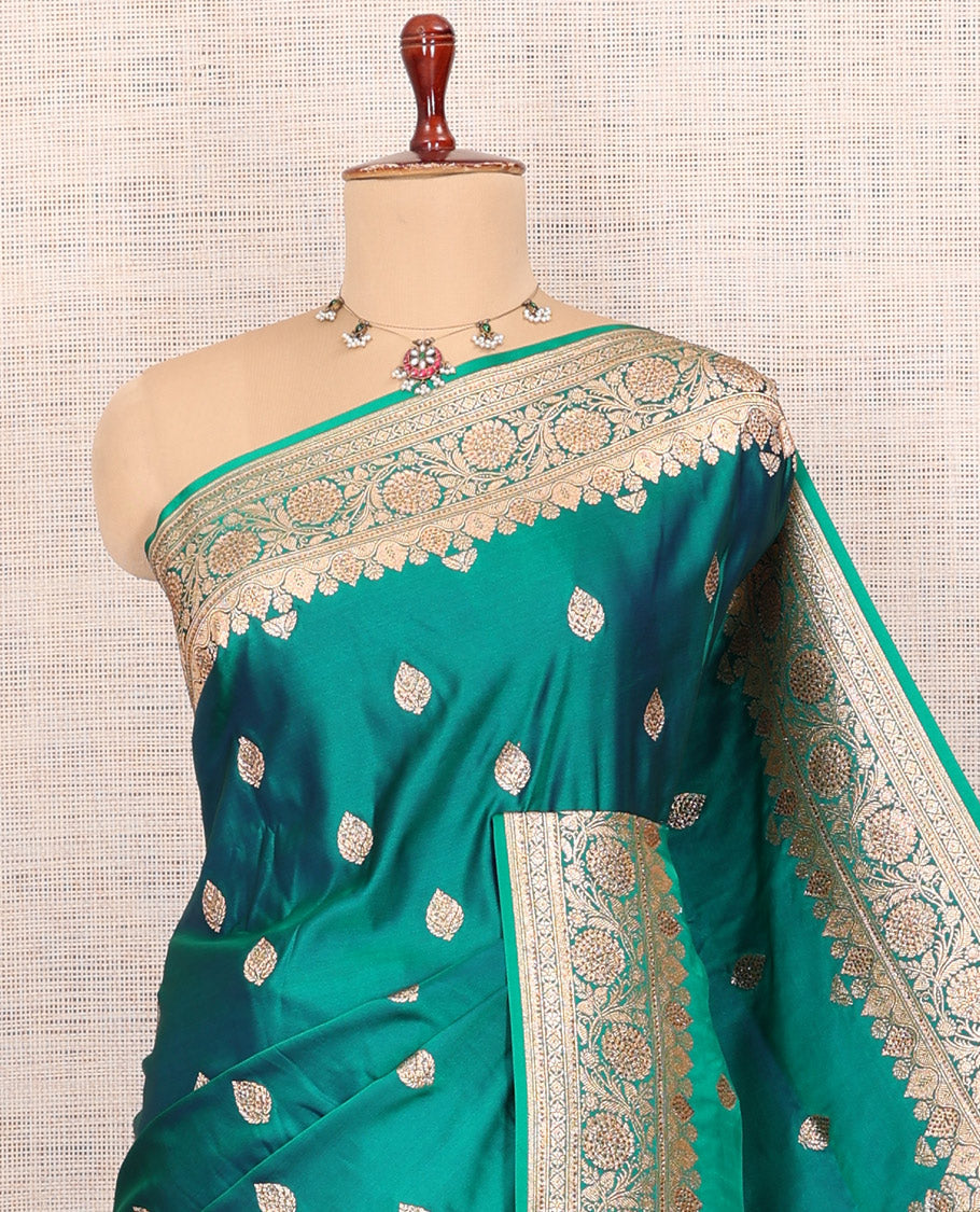 Green Mushru Silk Saree