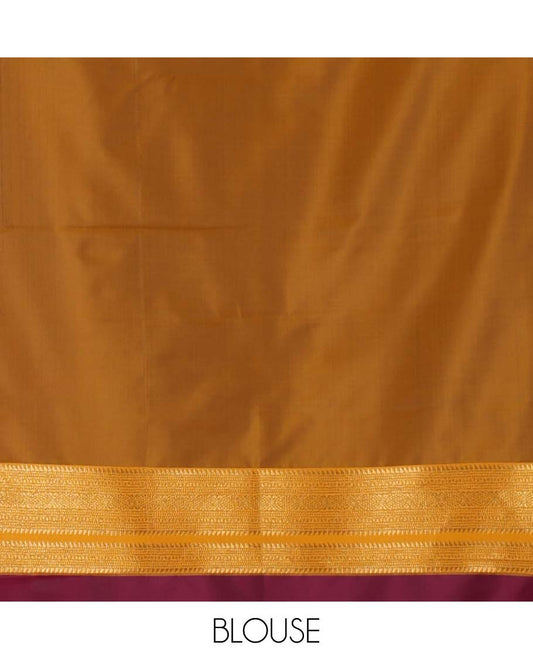 Purple mayil chakra & wedding-themed motifs semi-soft silksaree,contrast ganga jamuna rettai pettu traditional border & grand pallu