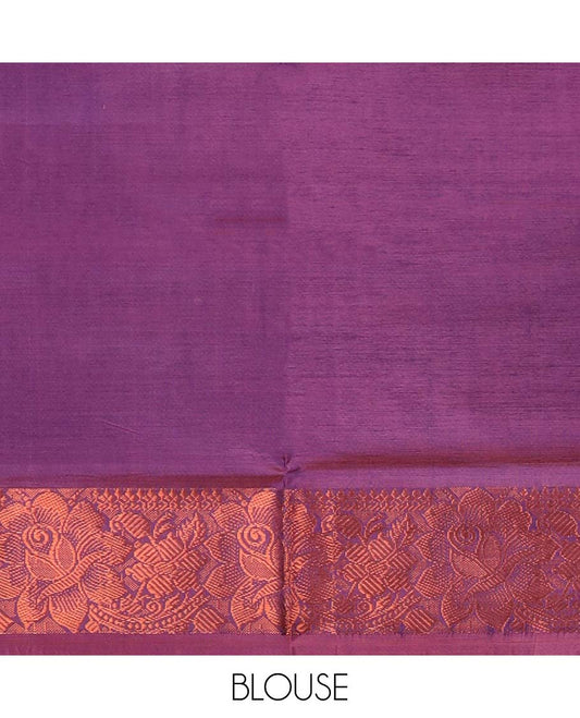 Brown floral motifs banana pith saree with  contrast zari border & striped zari with floral motifs pallu