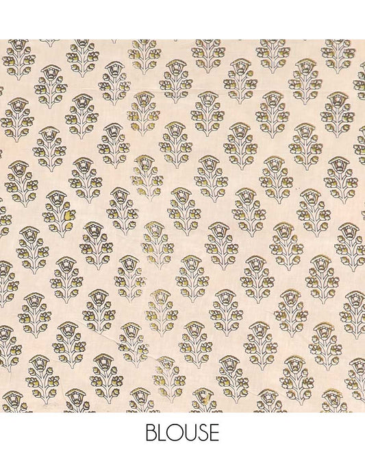 Yellow floral machine-printed kalamkari cotton saree, contrast floral printed border & kalamkari peacock pallu
