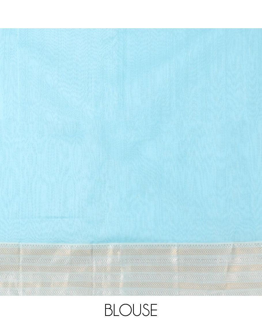 Pink  striped maheshwari cotton saree with contrast zari striped border & pallu of stripes
