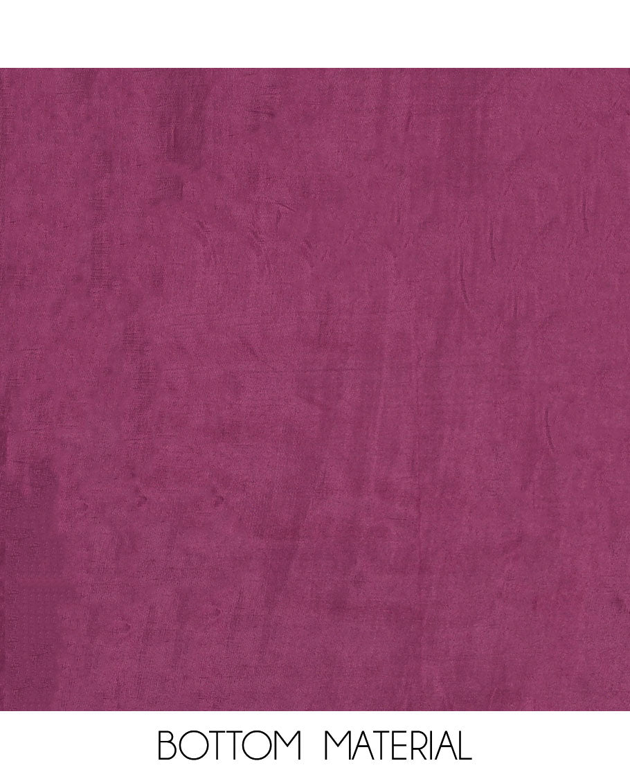 Purple chudidhar material set floral design top, plain bottom & floral design dupatta