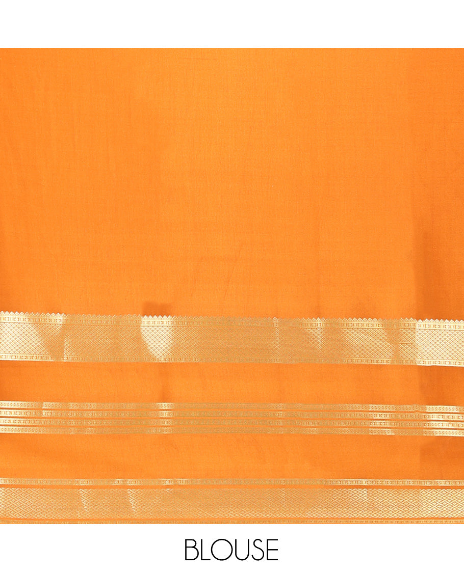 White Mysore Silk Saree