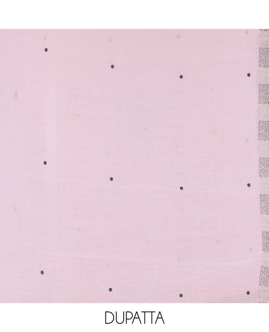Lavender Mul Chanderi Material Chudiddar, Floral Embroidered Top, Plain Bottom, Embroidered Dupatta