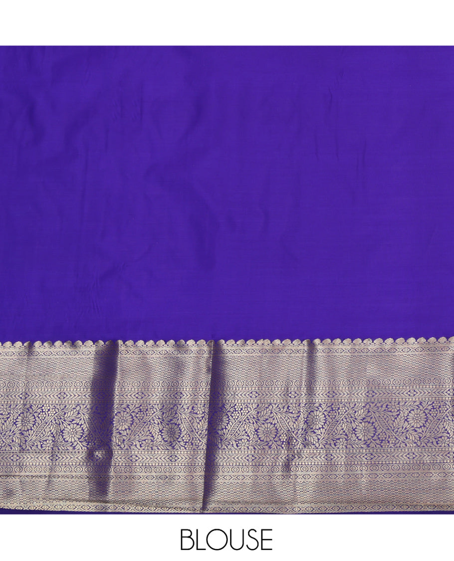 Red Art Silk Pavadai Material, Elevated with Jacquard Design, Contrast Traditional Zari Design Border, and a Contrast Blouse