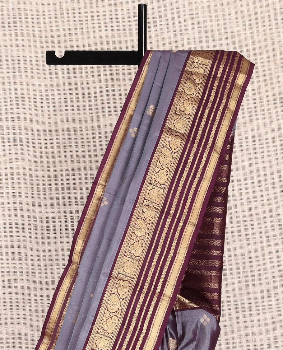 Grey Kanchipuram Silk Saree