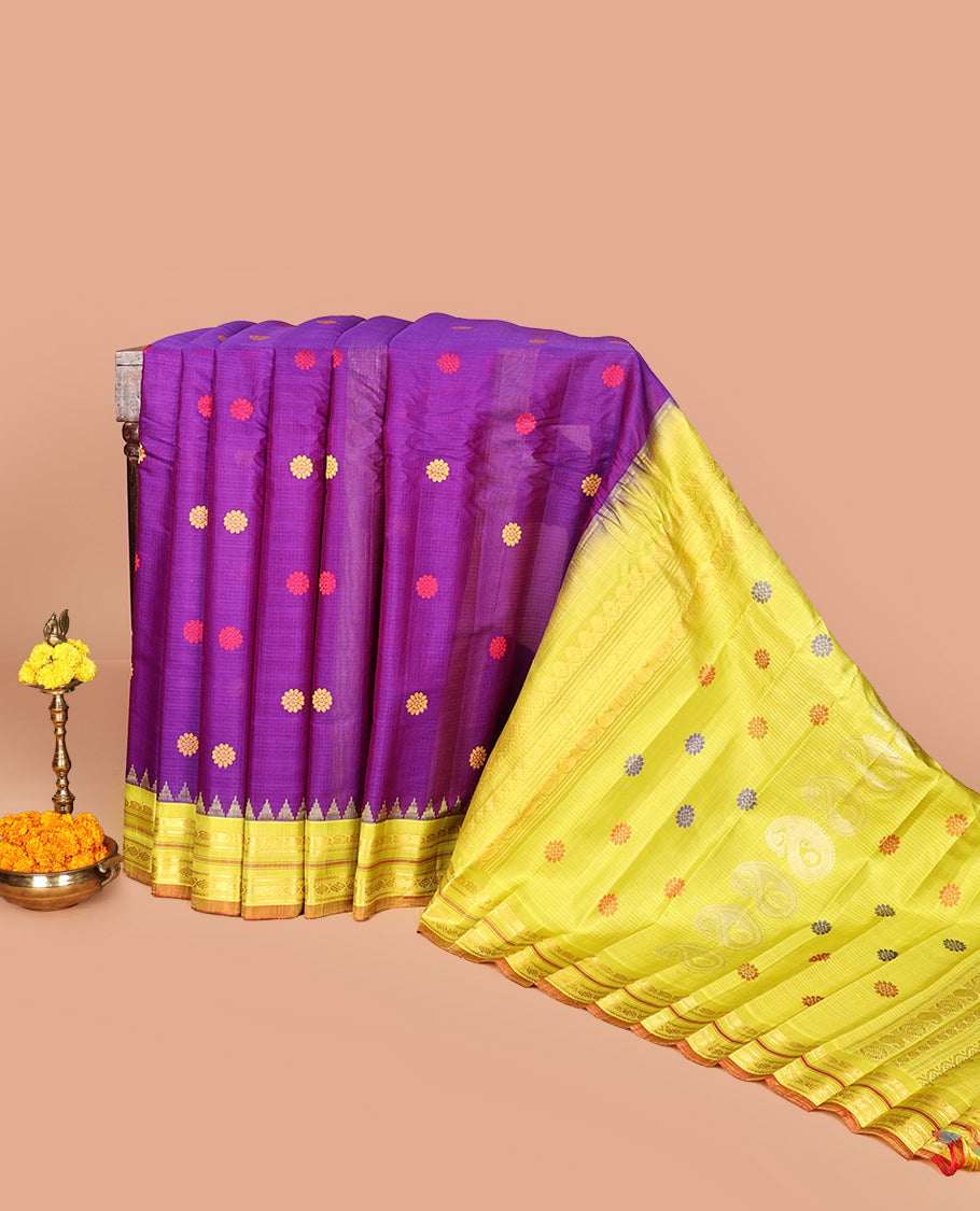 Purple Gadwal Silk Saree