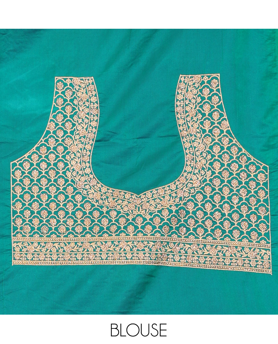 Green Mushru Silk Saree